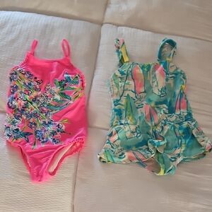 Lilly Pulitzer Kids Swim One Piece - Pink and Blue Floral